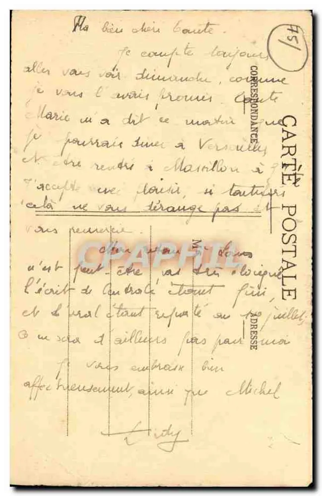 Escola Massillon, Paris — A Terrasse — Li Fréton, Neuilly-Paris - Verso