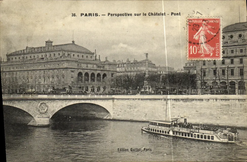 Paris — Perspectiva sobre o Châtelet - Pont — Edição Guillot, Paris - Frente