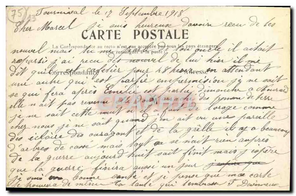 Paris — O Palácio do Trocadéro — editor desconhecido, n° de série não visível - Verso