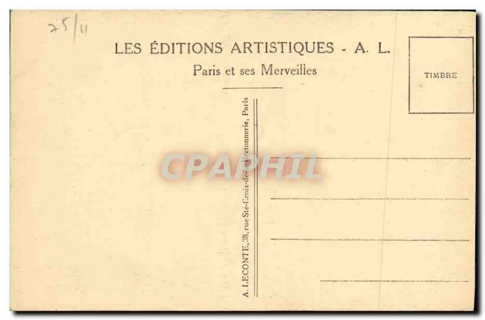 Paris — Catedral de Notre-Dame — Portal Central — A. L. n°298 - Verso