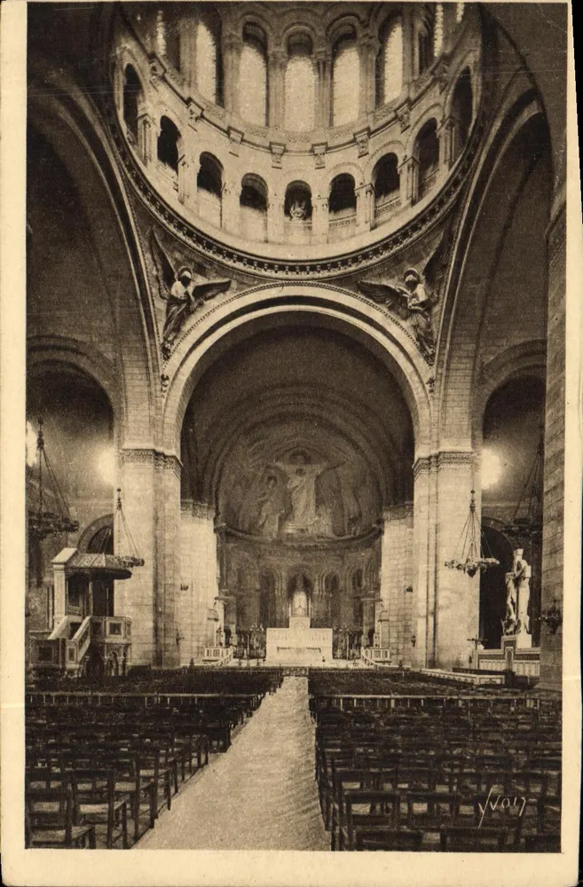 Basílica do Sagrado Coração de Montmartre — O Coro - Vista geral — Les Éditions d'Art Yvonne, Paris - Frente