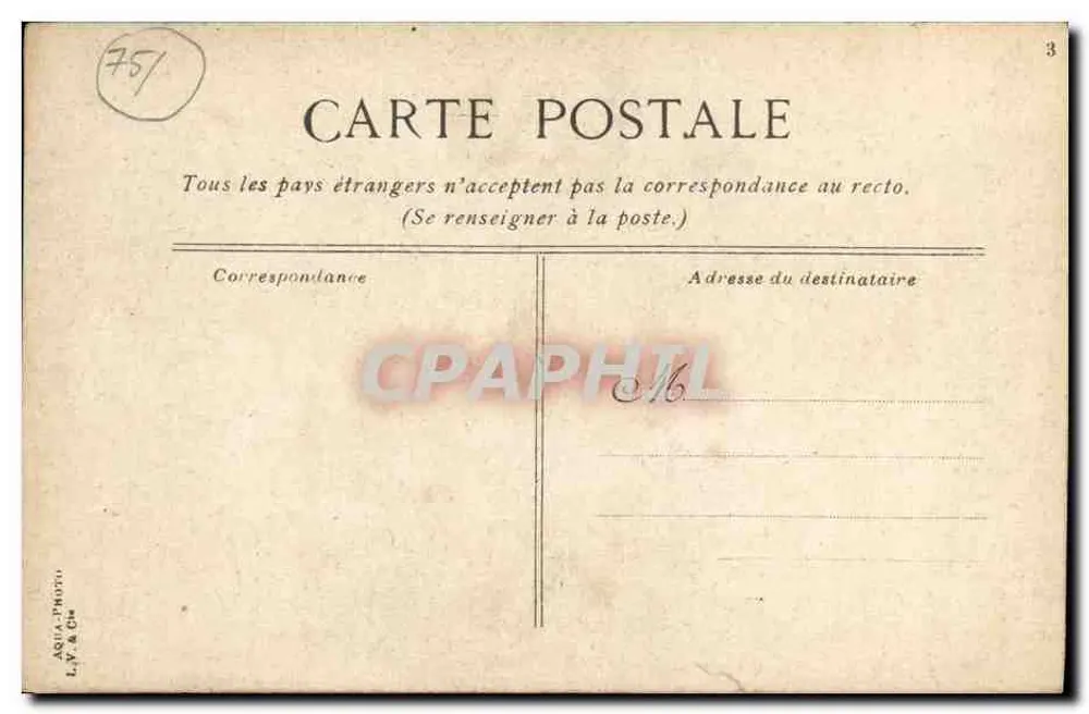 Paris - Kirche Saint-Pierre-de-Montmartre — Antike Ansichtskarte n°757, Verlag L.Y. & Cie - Rückseite