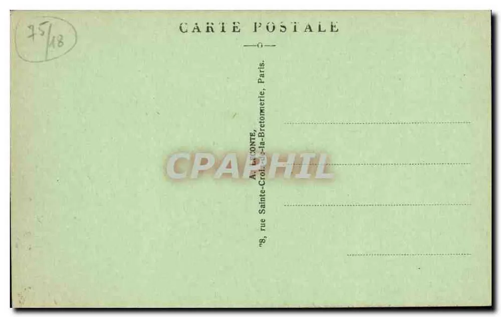 Paris — Seilbahn und Basilika des Heiligen Herzens von Montmartre — Verlag: La Côte, Paris - Rückseite