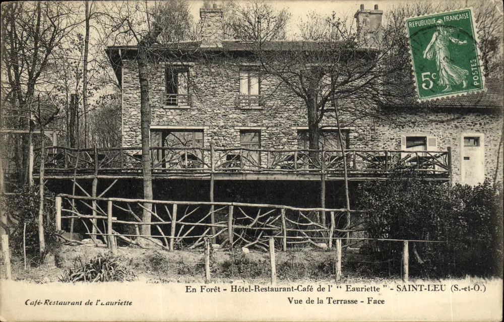 Café-Restaurant de l'Auriette — Ansicht der Terrasse — SAINT-LEU (S.-et-O.) - Vorderseite