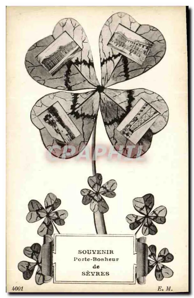 Souvenir Glücksherz von Sèvres — Verlag E.M., Nr. 4001 - Vorderseite
