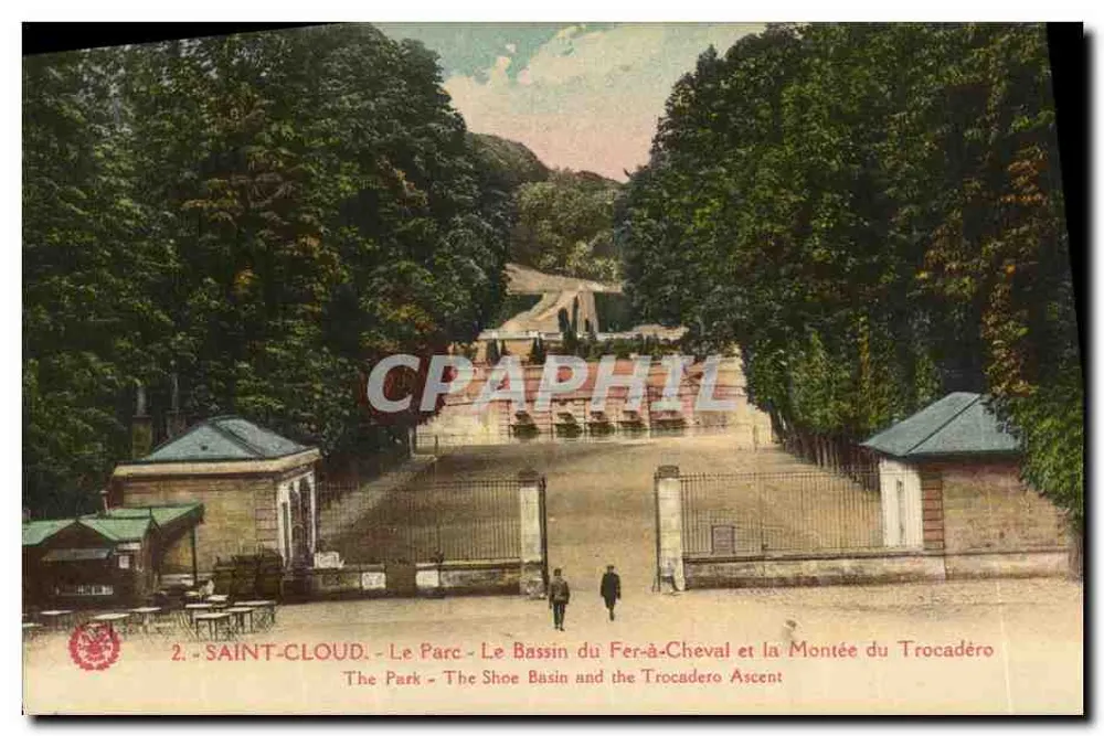 Saint-Cloud - Der Park - Der Hufeisen-See und die Treppen des Trocadéro - Vorderseite
