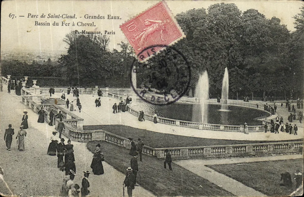 Parc de Saint-Cloud — Bassin du Fer à Cheval — Pi-Marmuse, Paris - Recto