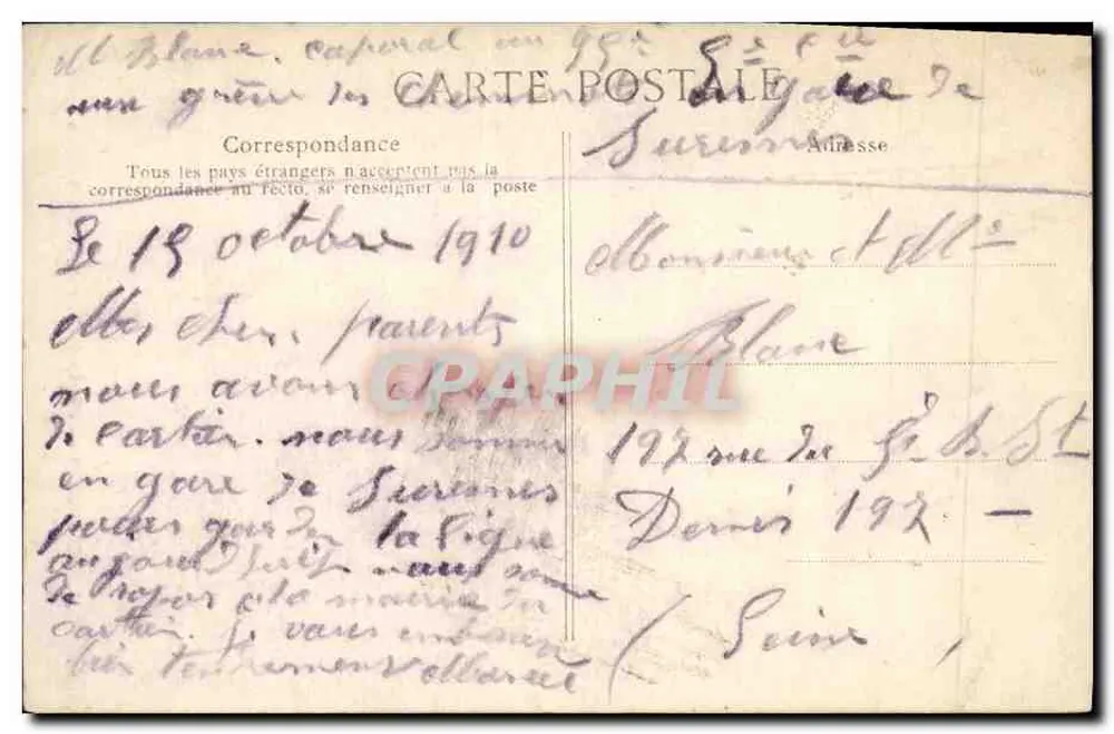 Eingang zum Fort du Mont-Valérien — Suresnes — Verleger E-D, Nr. 28 - Rückseite