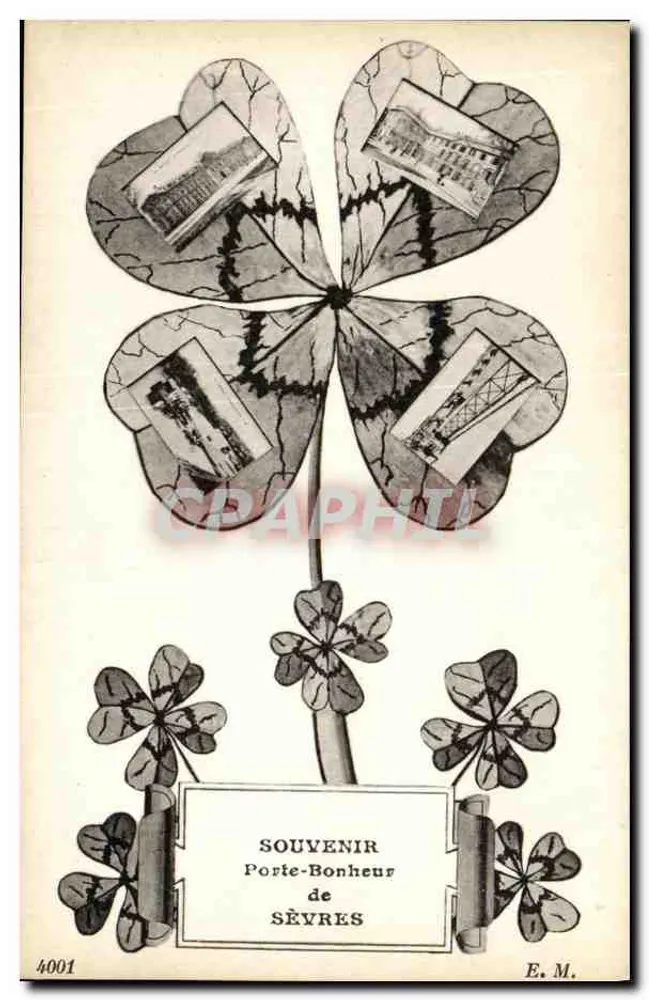 Souvenir Porte-Bonheur von Sèvres — Verlag E. M., Nr. 4001 - Vorderseite