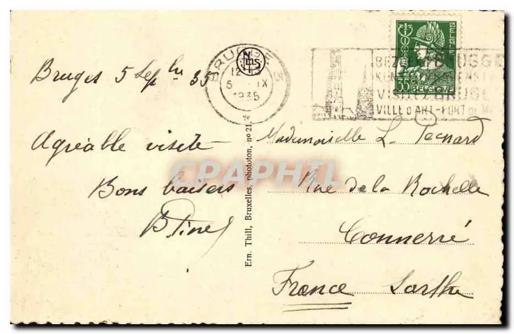Bruges - Atrás da Gruuthuse - Tipos brugeois - Verso