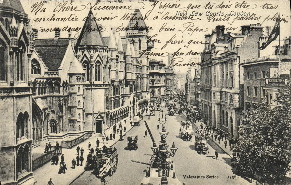 Vista da rua New Law Courts em Londres — Valentines Series 5436 - Frente