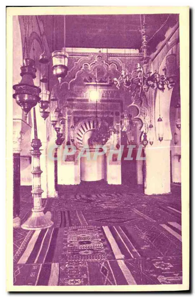 Tlemcen — Grande Mesquita — Nef principal e Mihrab — editor SPGA - Frente