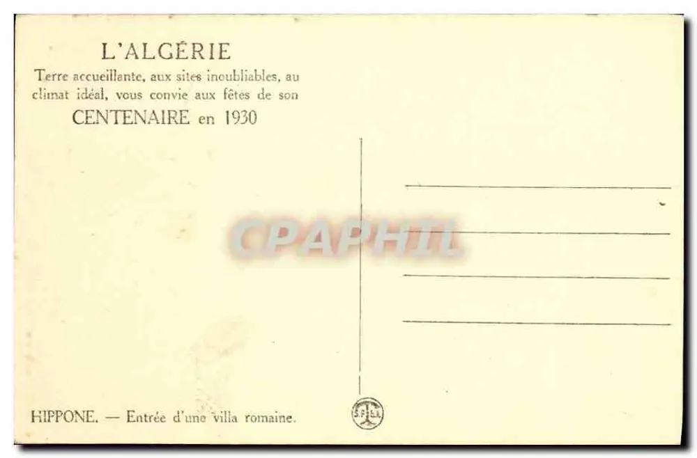 Hippone — Entrada de uma villa romana - Verso