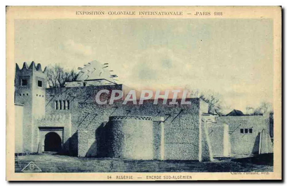 Südlicher Algerischer Rahmen — Internationale Kolonialausstellung — Paris 1931 — Charles Plomala, Arch. - Vorderseite
