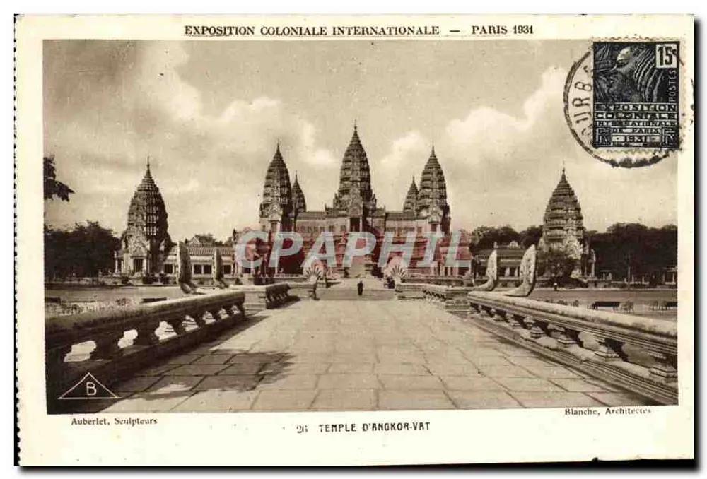 Tempel von Angkor-Vat — Internationale Kolonialausstellung — Paris 1934 — Verlag Blanche, n°26 - Vorderseite