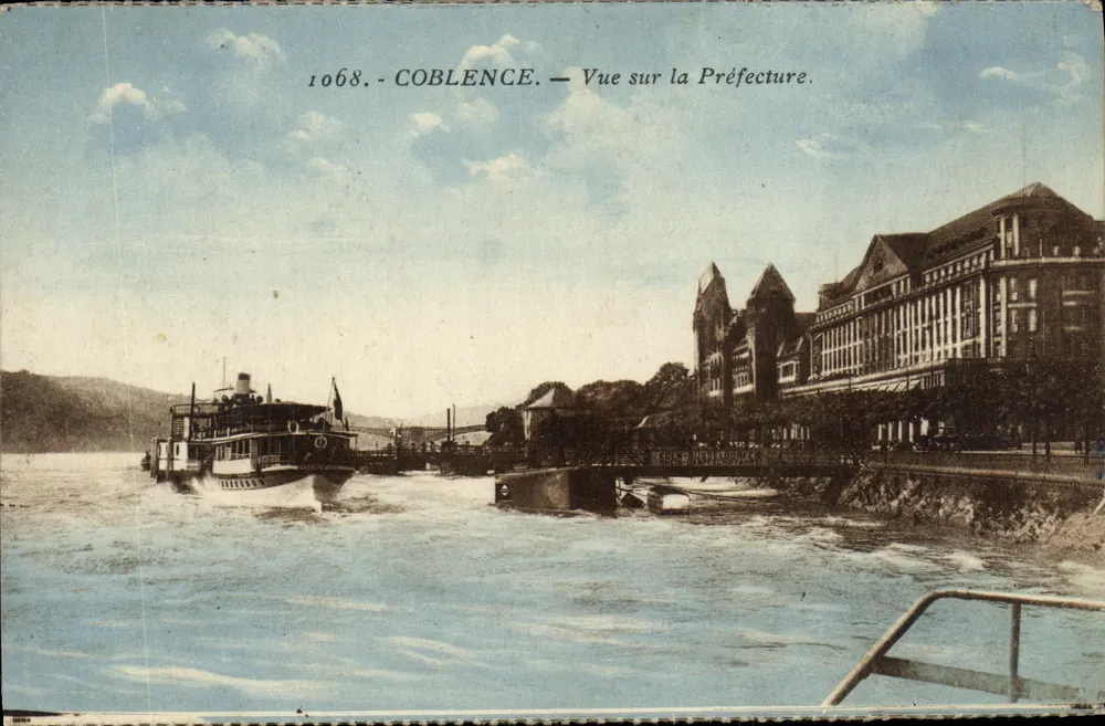 Coblenze — Aanzicht van de Prefectuur — anoniem uitgever, serie nummer 1068 - Voorkant