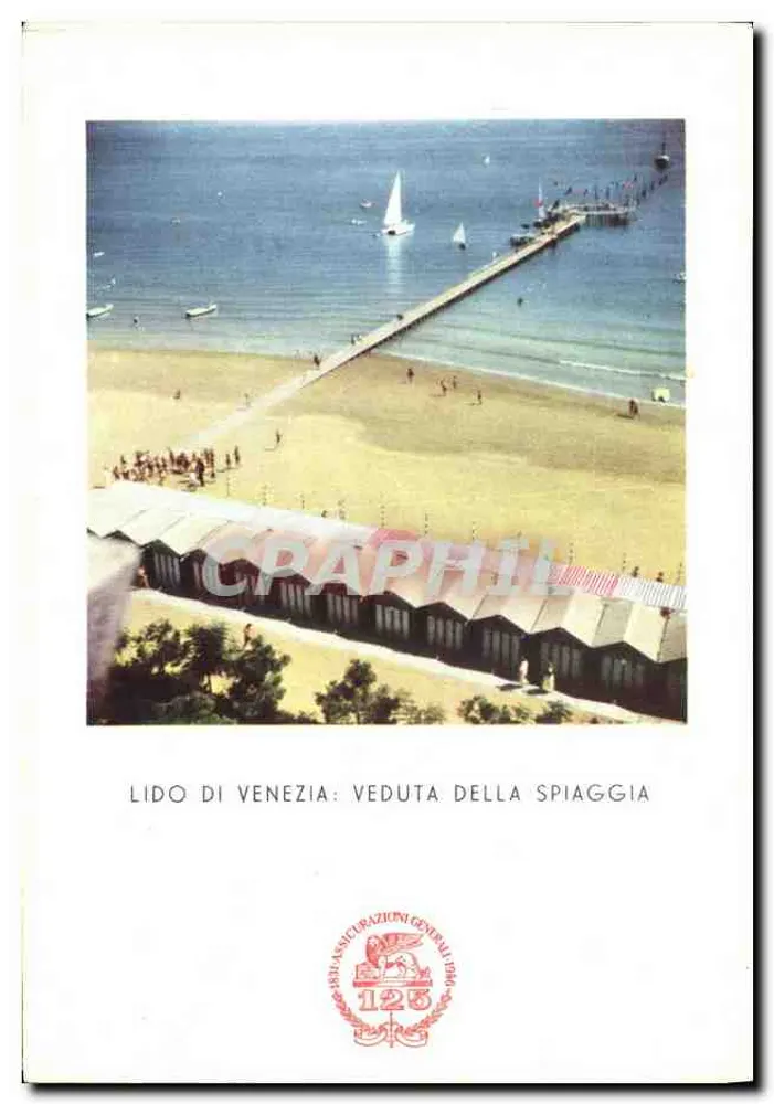 Lido di Venezia: vista da praia — ASSICURAZIONI GENERALI 125 - Frente