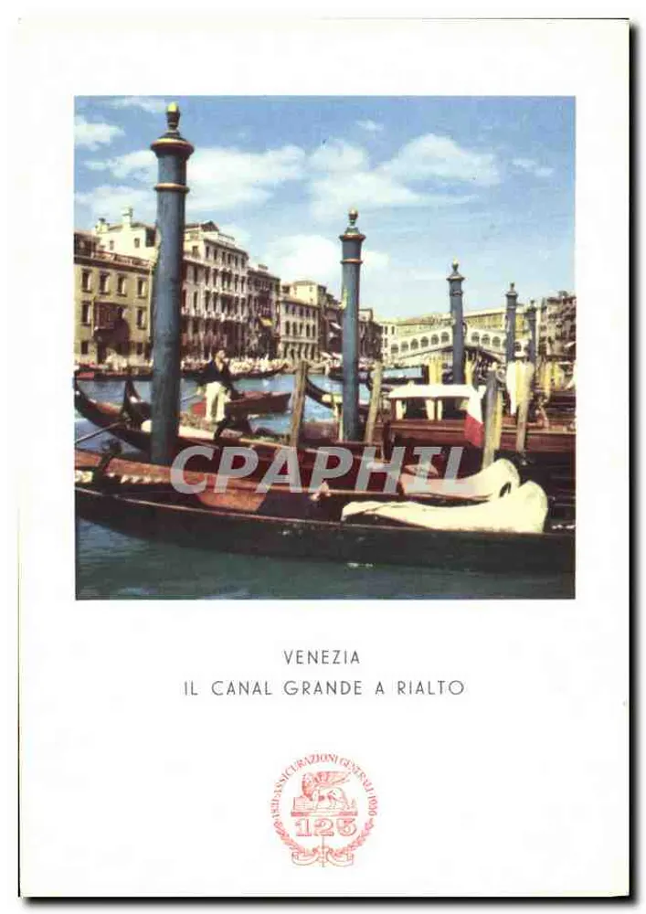 Venedig — Der Grand Canal am Rialto — Venetianische Karteikarte, Serie 123, von 'Istituzioni Generali' - Vorderseite