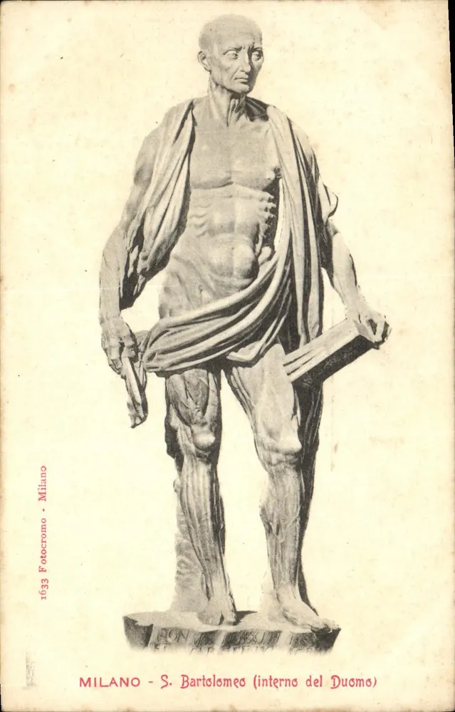 Milano - S. Bartolomeo (interno do Duomo) — estátua — Fotocromo Milano n°1693 - Frente