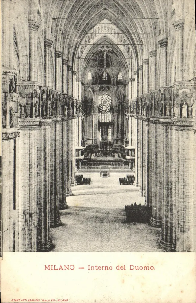 Milão — Interno do Duomo — Saint Arti Grafiche 'GALIL' F.O. Milão - Frente