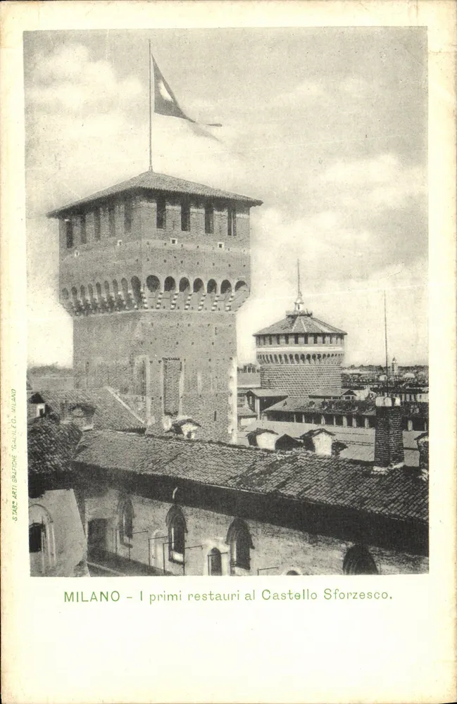Milão — Os primeiros restauros no Castelo Sforzesco — Star Arti Gavileto, Milão - Frente