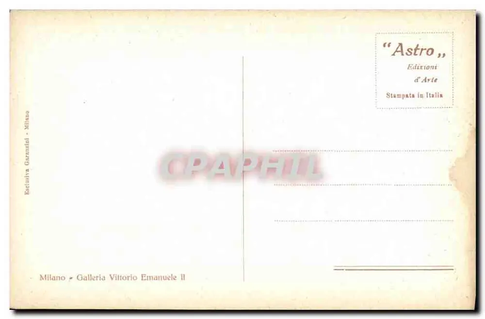 Galleria Vittorio Emanuele II — Mailand — Verlag 'Astro' - Rückseite
