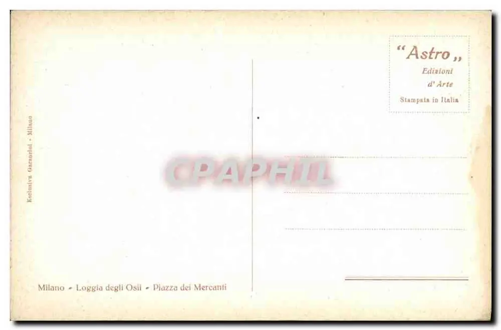 Mailand - Loggia degli Osii - Piazza dei Mercanti — Künstlerische Ausgabe 'Astro', Mailand - Rückseite