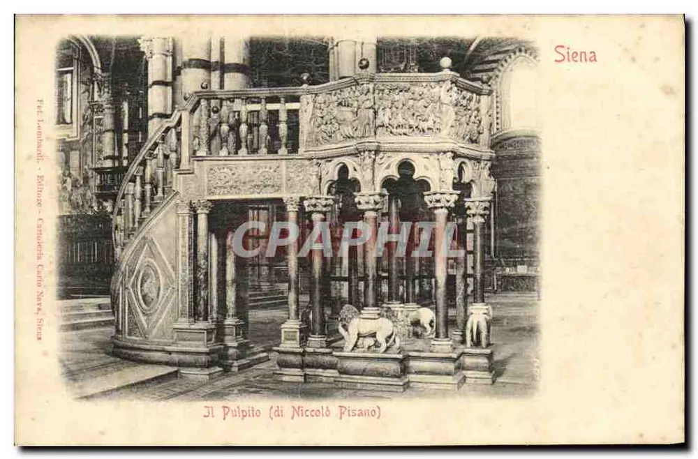 Het Pulpito van Niccolò Pisano — Siena — Uitgever Lombardi, Siena - Voorkant