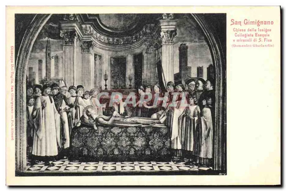 San Gimignano — Igreja da Insigne Collegiata e milagres de S. Fina — Glaucope Del Taglia, fot. Alinari - Frente