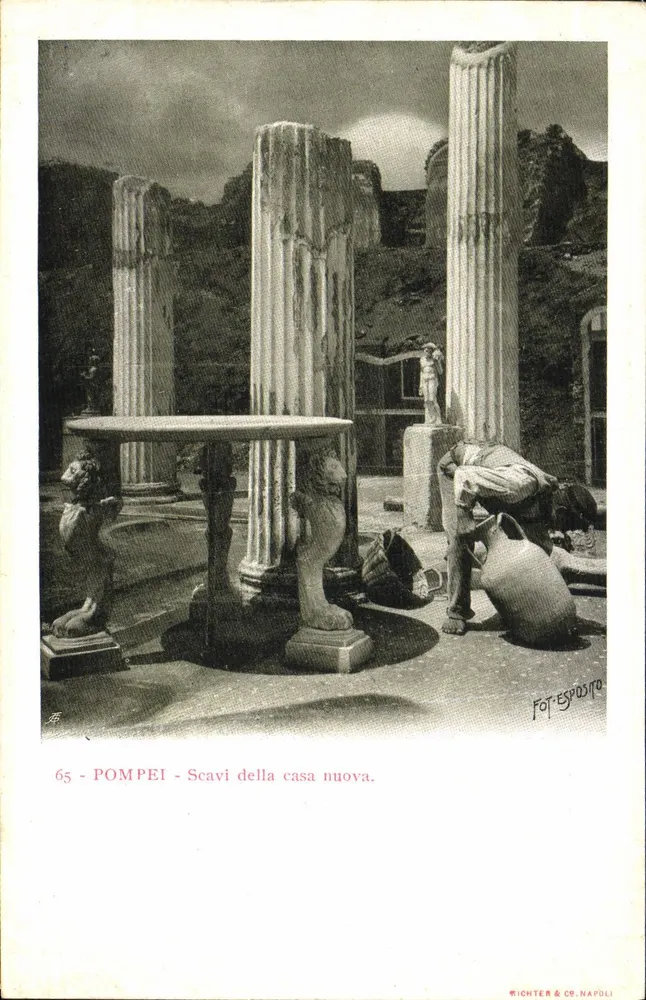 Pompéia — Escavações da casa nova — Michiter & C°, Napoli, n° 65 - Frente