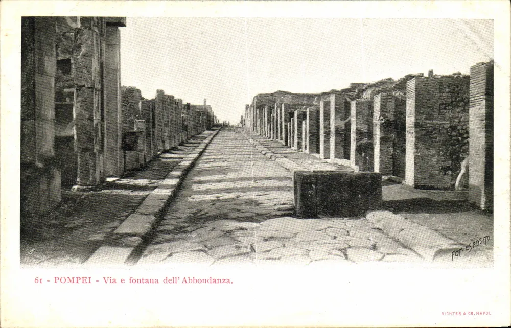 Pompeia — Via e fonte da Abundância — Richter & Co. Napol - Frente