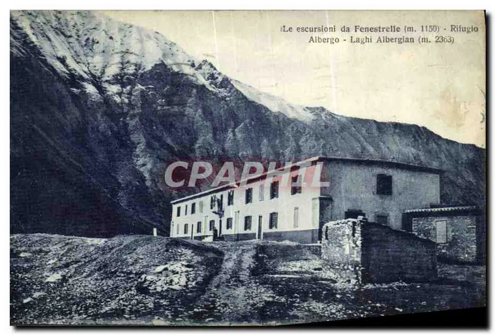 Fenestrelle (m. 1150) - Rifugio Albergo - Laghi Albergian (m. 2363) — Ed. G. Raviol - Vorderseite