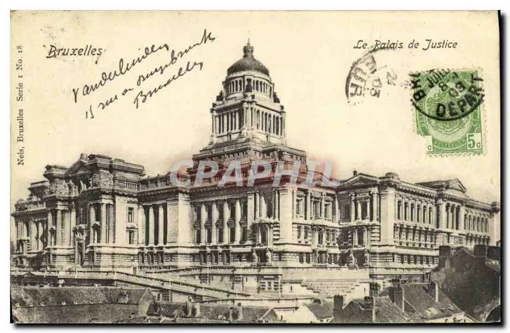 O Palácio de Justiça — Bruxelas — Nels, Bruxelas, Série I, No. 18 - Frente