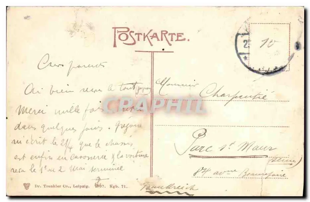 Königsberg i. Pr. — An der Werfti alle — Dr. Tronklier Co., Leipzig - Rückseite