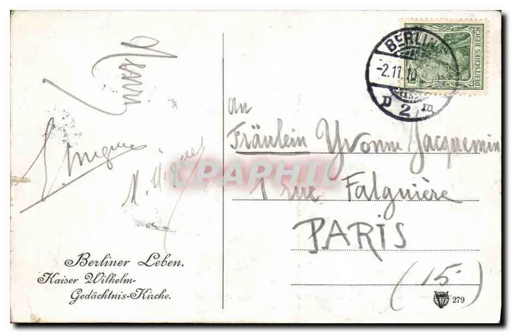 Berlin - Kaiser-Wilhelm-Kirche — éditeur Berliner Leben - Verso
