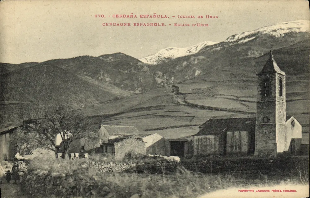 Igreja de Urus — Cerdagne espanhola — Phototype Labouche, Toulouse, n°670 - Frente