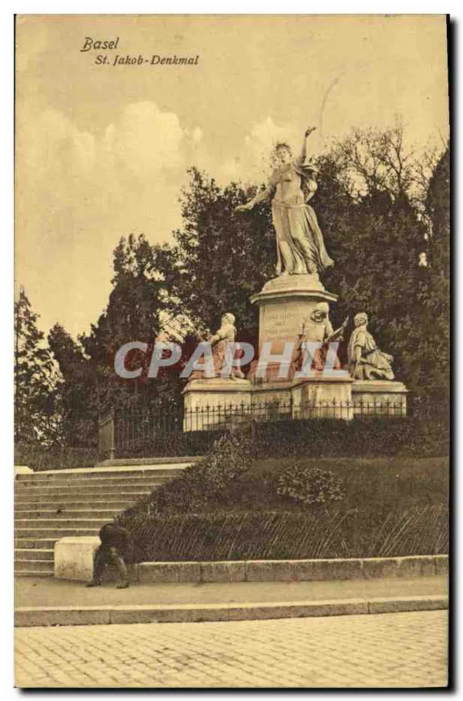 Basel - Monumento de São Jacó — editor Louis Klinger Nachf., Konstanz, n° 127 - Frente
