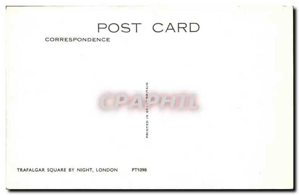 Trafalgar Square à Noite — Londres — PT1098 - Verso