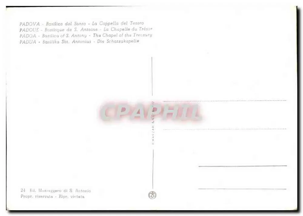 Basilika S. Antonio — Die Kapelle des Schatzes — Verlag Messaggero di S. Antonio, Nr. 24 - Rückseite