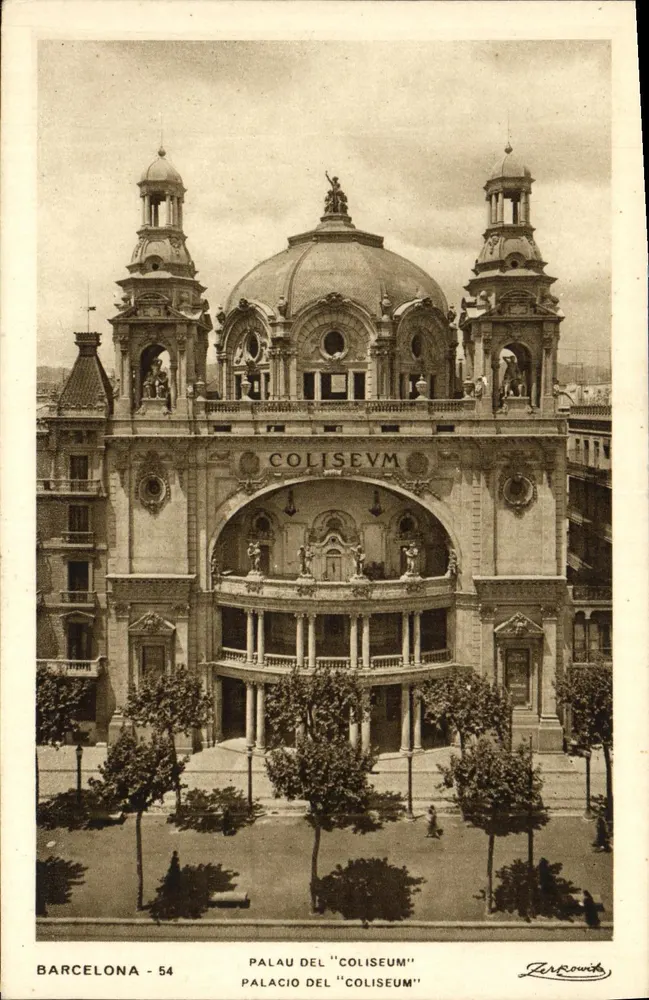 Barcelonę — Pałac 'Coliseum' — wydawca Zerrouk, nr 54 - Awers