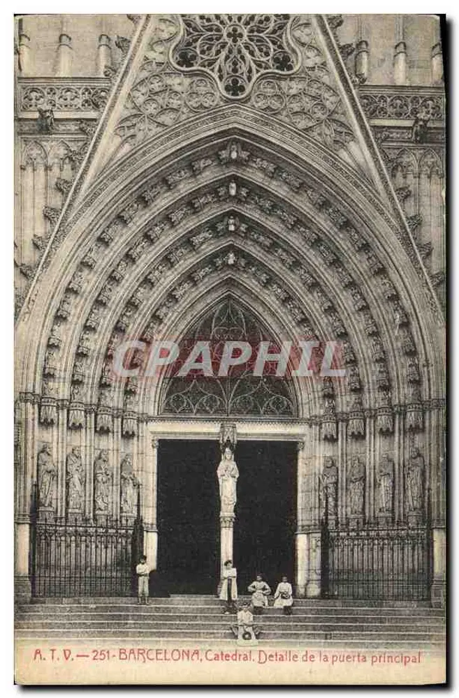 Barcelona — Detail der Haupttür der Kathedrale — A. T. V. — 251 - Vorderseite