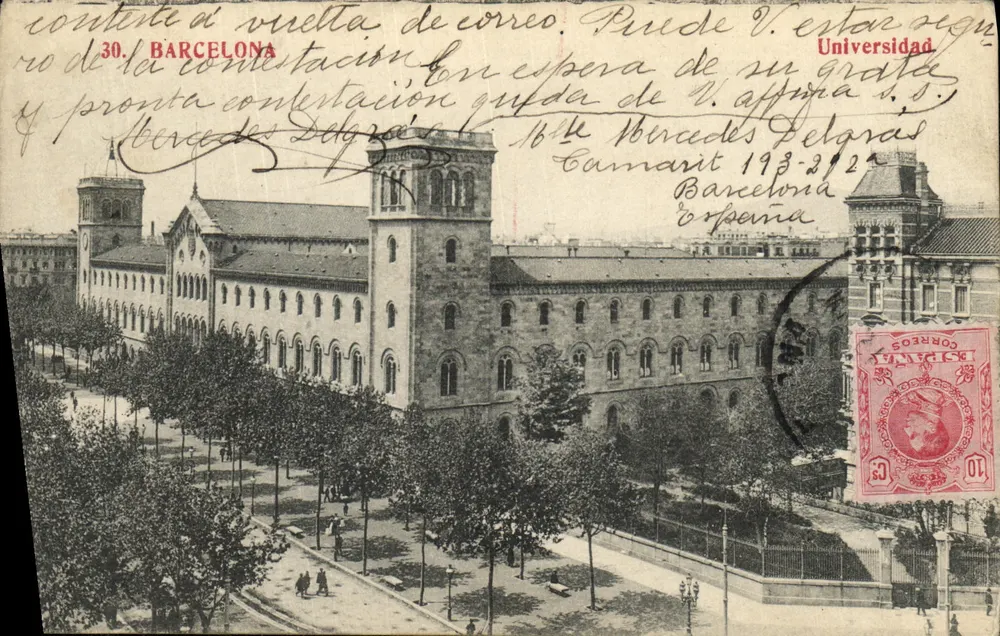 Uniwersytet w Barcelonie — widok kampusu — wydawca nieznany, n° 30 - Awers