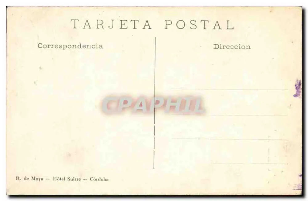 Córdoba — Porta da Casa Géronimo Paer — R. de Moya — Hotel Suisse - Verso