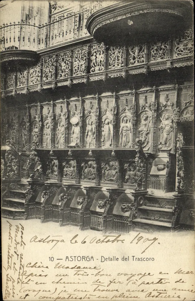 Astorga — Detail van het Trascoro — Onbekende uitgever, n° 10 - Voorkant