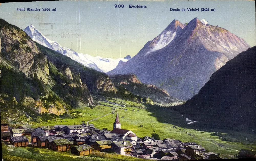 एवोलेन - पर्वतों का व्यापक दृश्य - अज्ञात प्रकाशक, श्रृंखला संख्या 908 - आगे