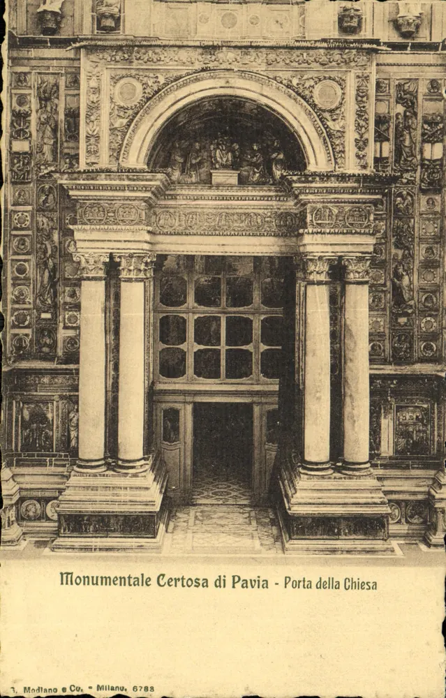 Certosa di Pavia - Porta della Chiesa — Monumental — Modiano & C°, Milano, n° 6783 - Vorderseite