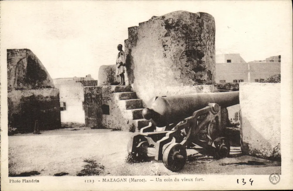 Mazagan (Marokko) — Ein Eckbereich des alten Forts — Photo Flandrin, n° 1123 - Vorderseite