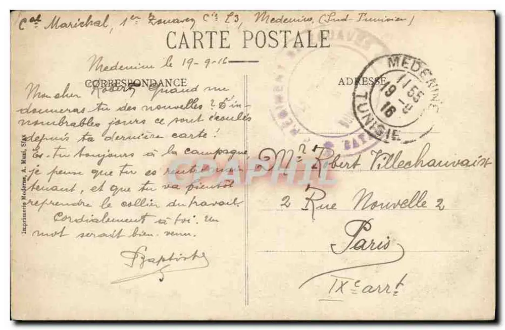 Médenine — Vista generale del Ksar — Stampa Moderna, A. Masi, Sfax - Verso