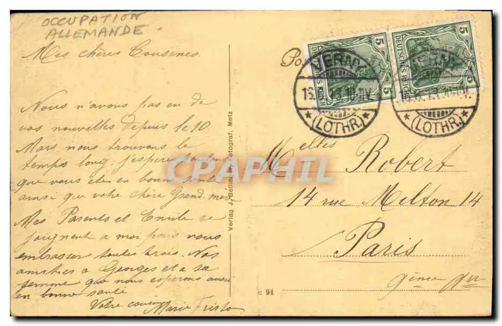 मेज़ - 1913 के वसंत मेला — वरलैग जे. बेलिम, नंबर 94 - पीछे