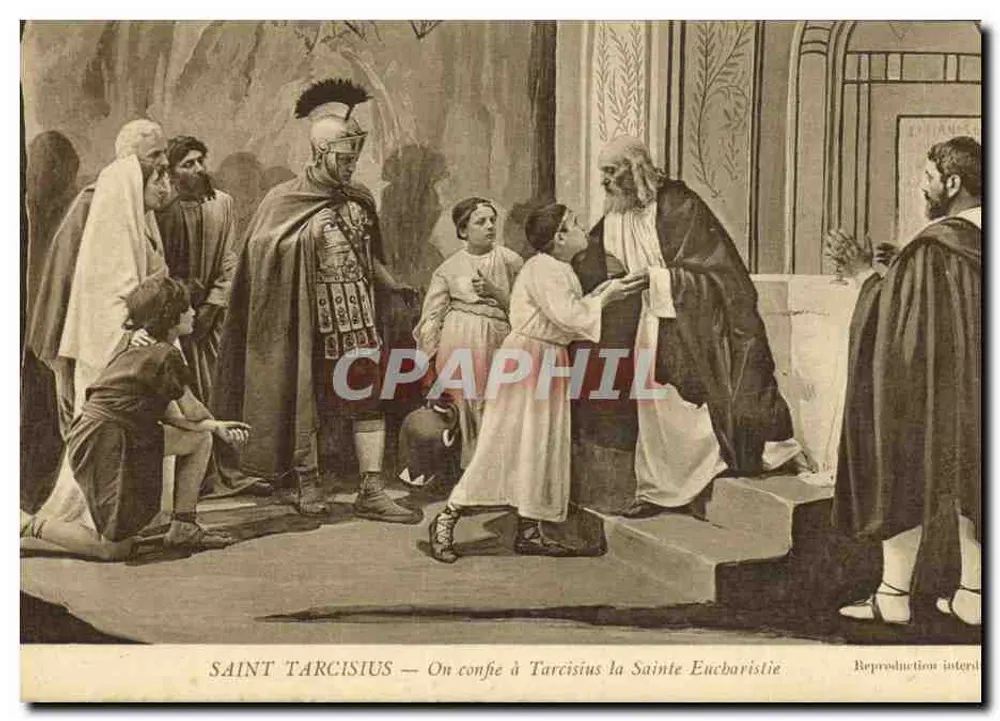 Heiliger Tarcisius — Der Heilige Eucharistie wird Tarcisius anvertraut — Künstlerische Sammlung der Maison de la Bonne Presse - Vorderseite